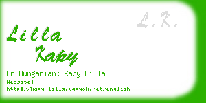 lilla kapy business card